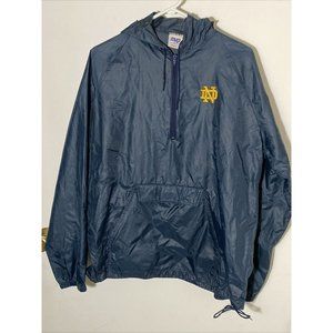 VTG Notre Dame Fighting Irish Adult Medium 1/4 Zip Windbreaker W/ Pouch Pockets